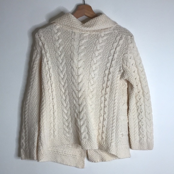 Inis crafts 100% merino wool ladies button overlap knit cardigan sweater - Picture 9 of 11